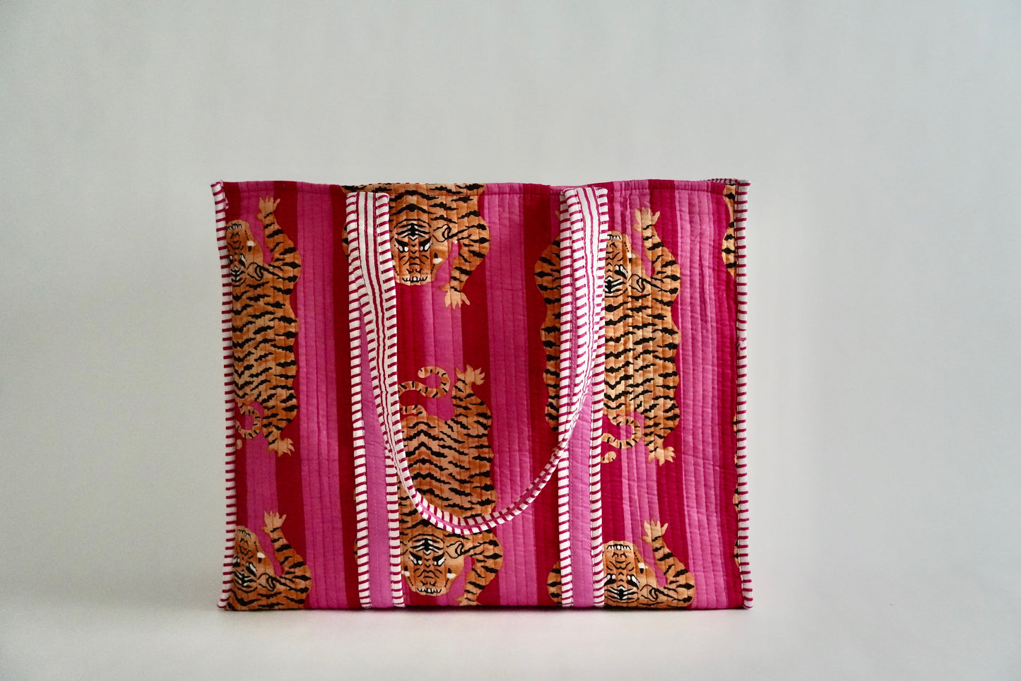 Large Pink Tiger Tote Bag