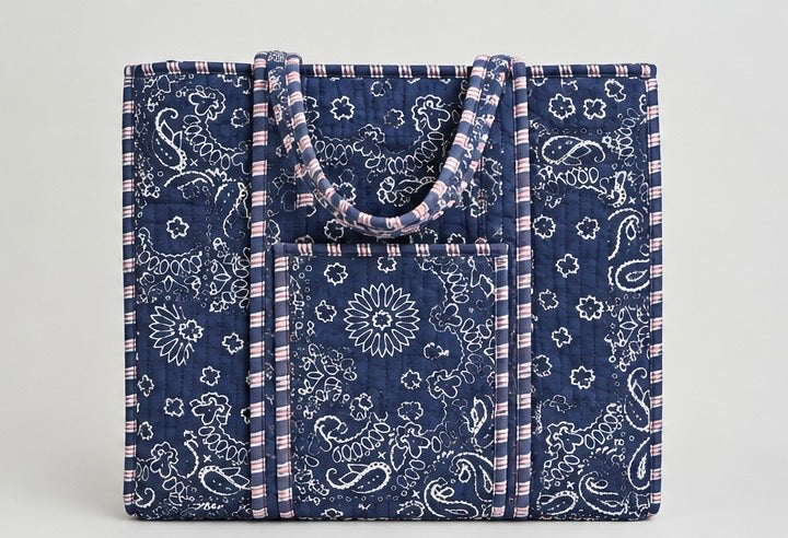Blue Bandana Tote Bag