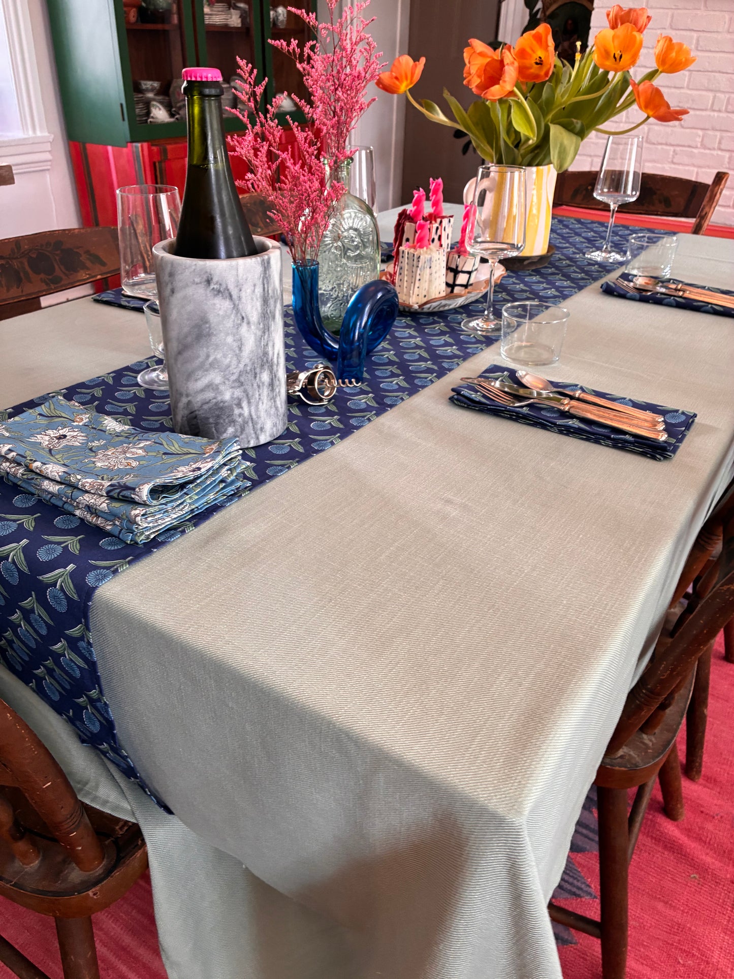 Blue Table Runner