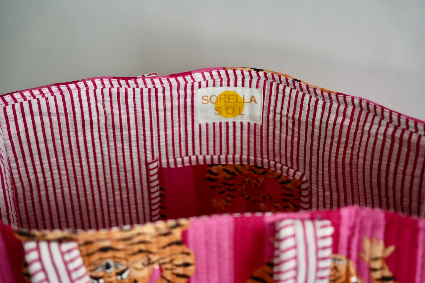 Large Pink Tiger Tote Bag