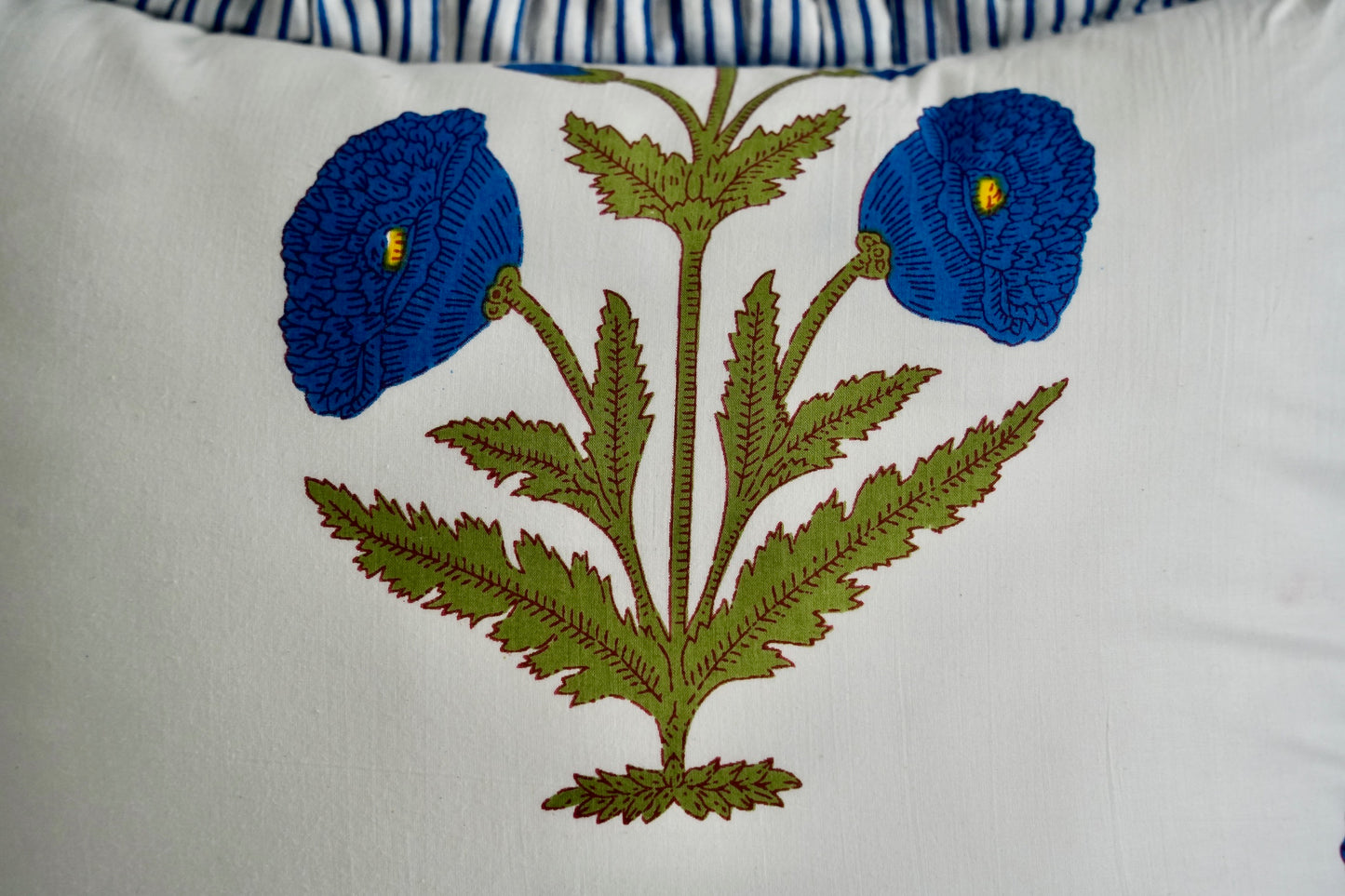 Blue Ruffle Pillow Sham