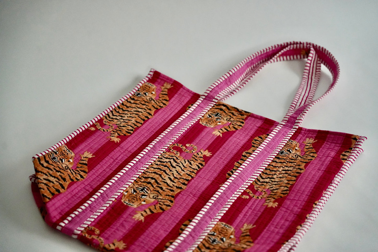 Large Pink Tiger Tote Bag