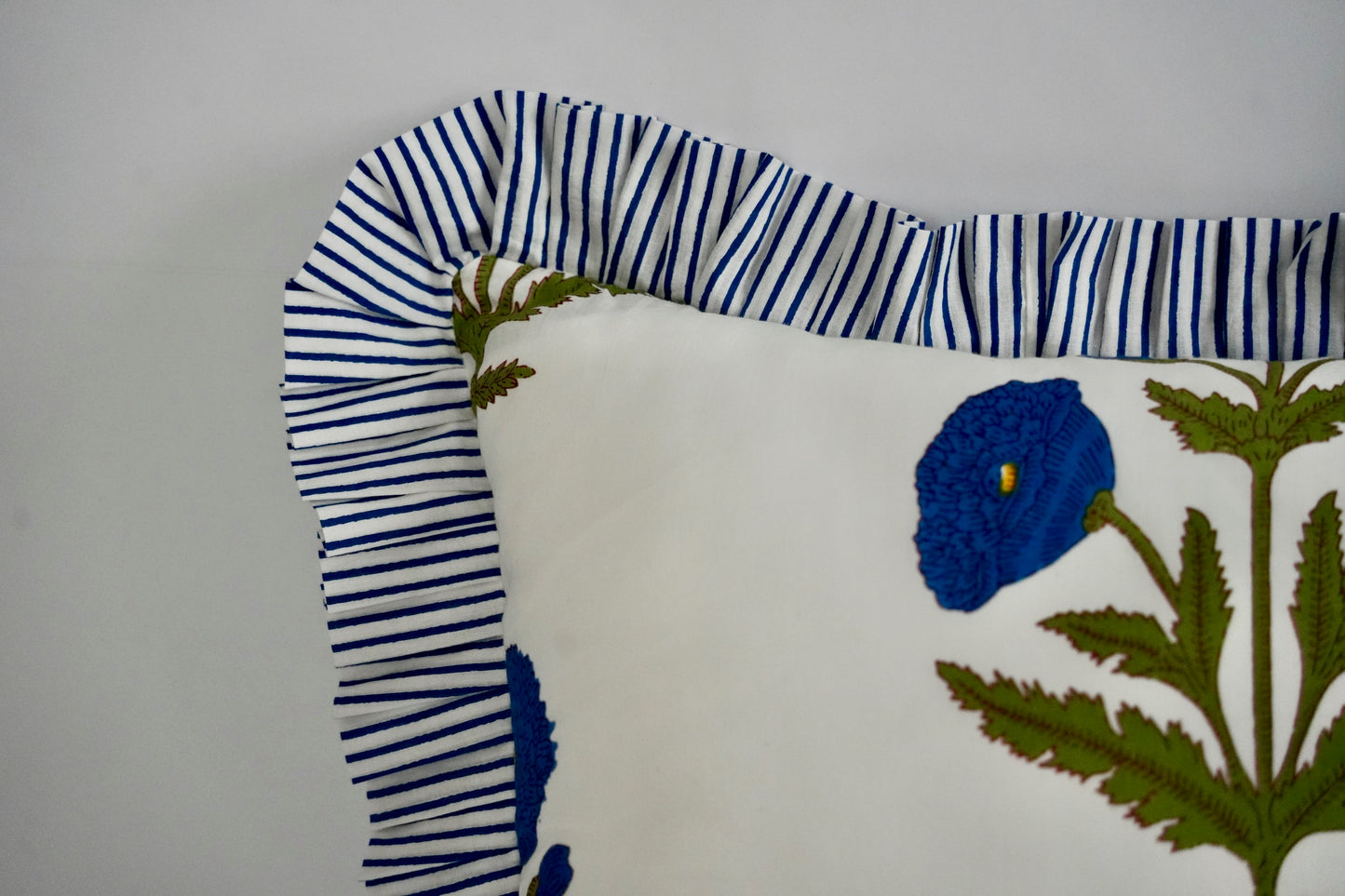 Blue Ruffle Pillow Sham