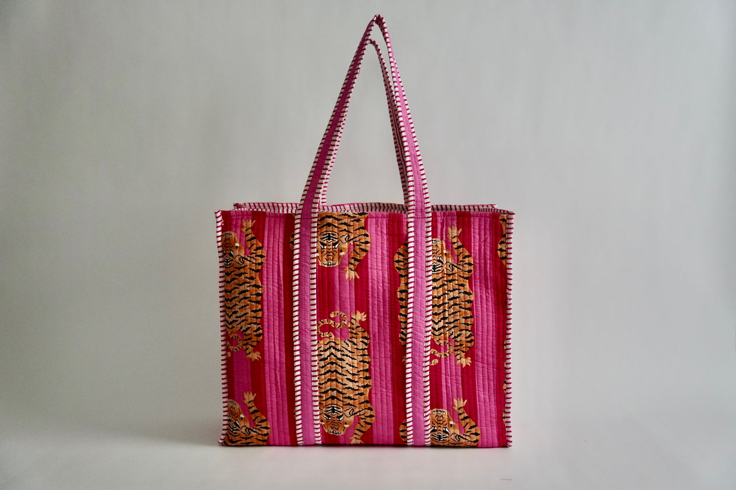 Large Pink Tiger Tote Bag