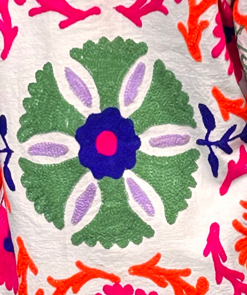 White Embroidered Duster