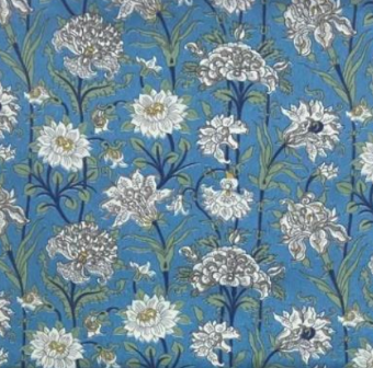 Blue Floral Tablecloth & Napkin Set