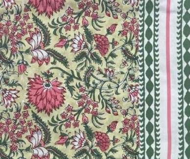 Green and Pink Tablecloth & Napkin Set