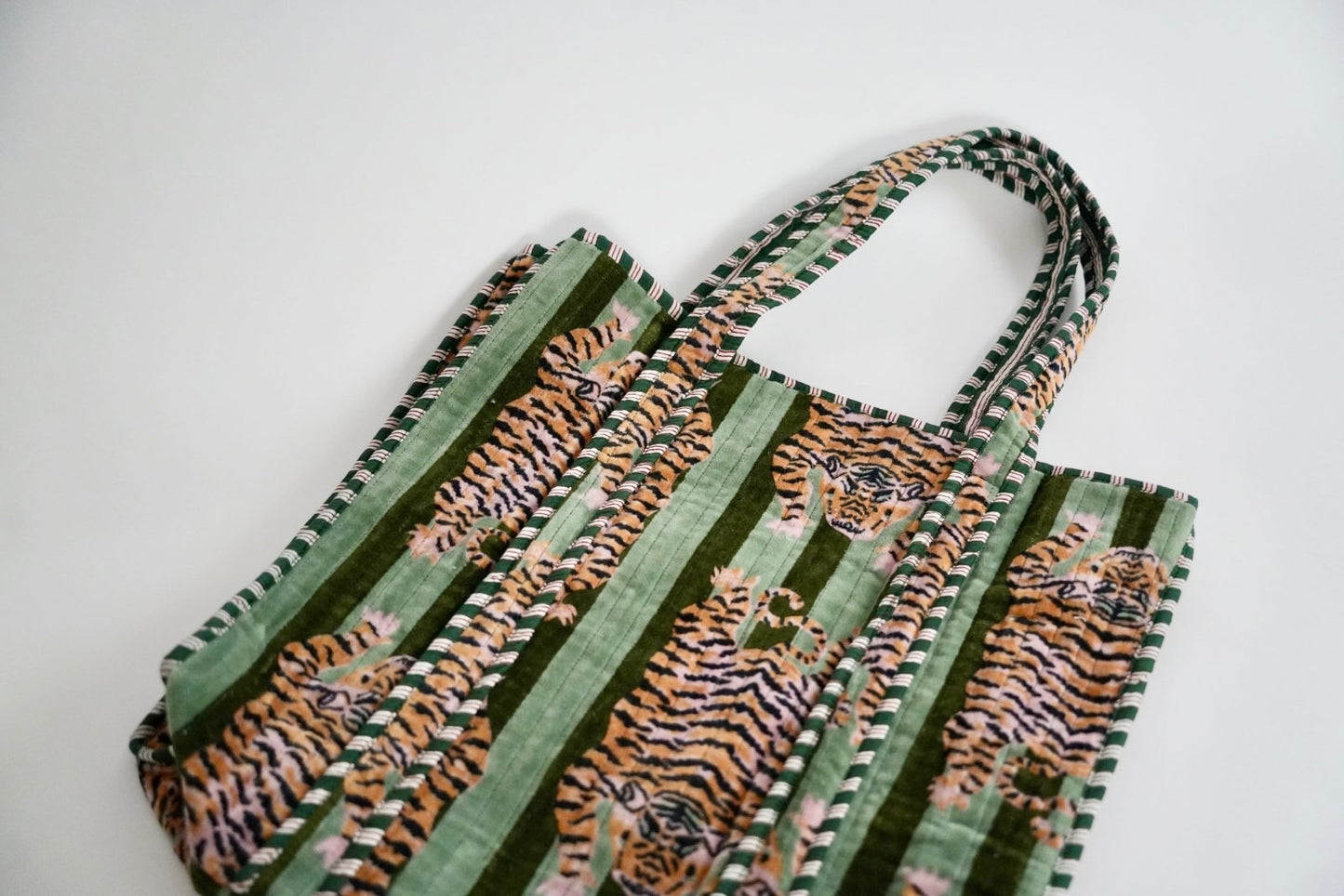 Green/Green Velvet Tote Bag