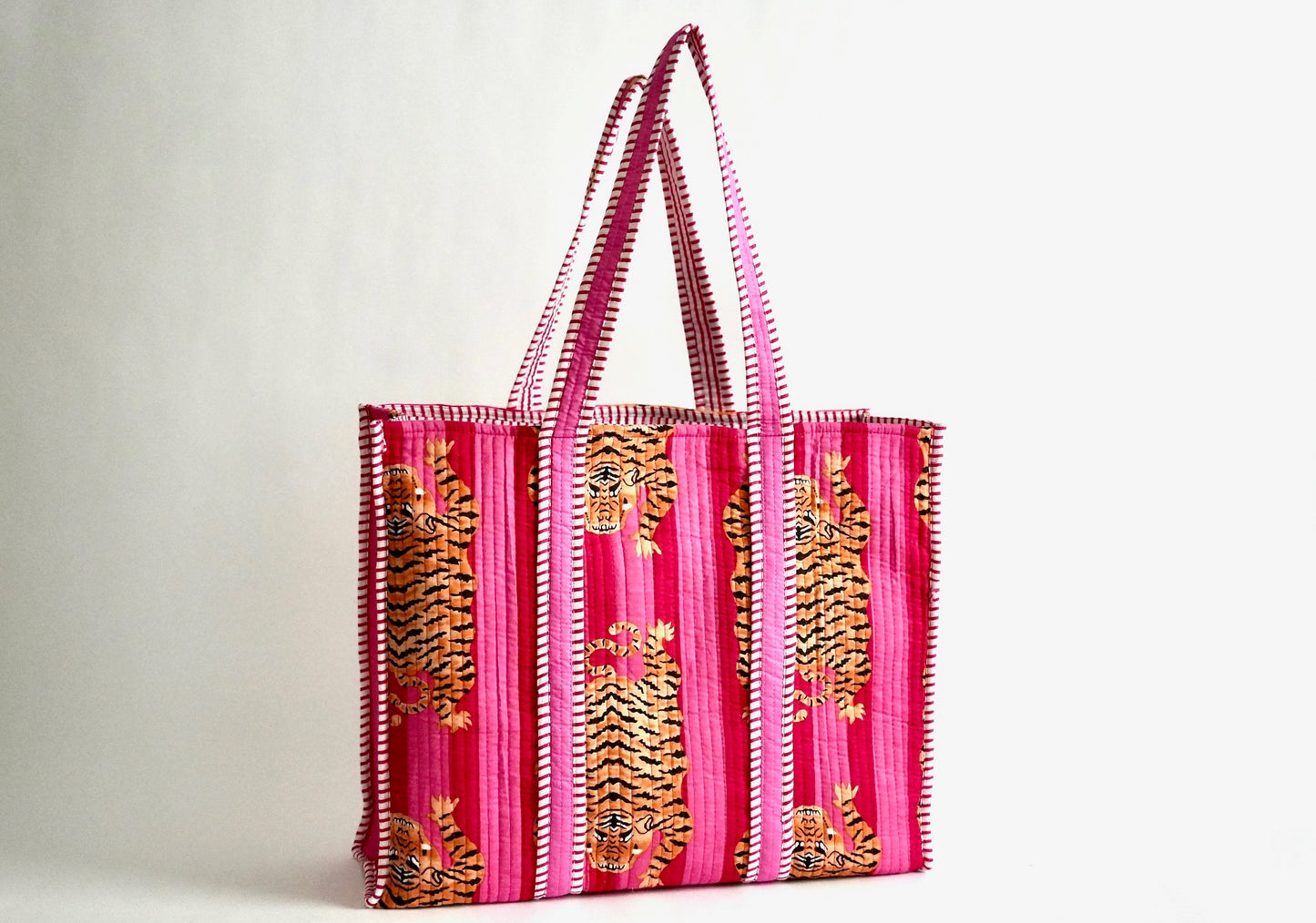Large Pink Tiger Tote Bag