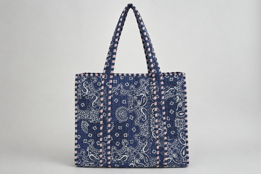 Blue Bandana Tote Bag