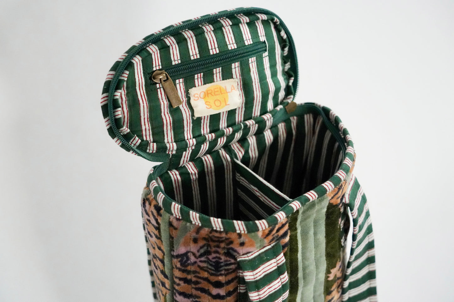 Green Velvet Wine Bag