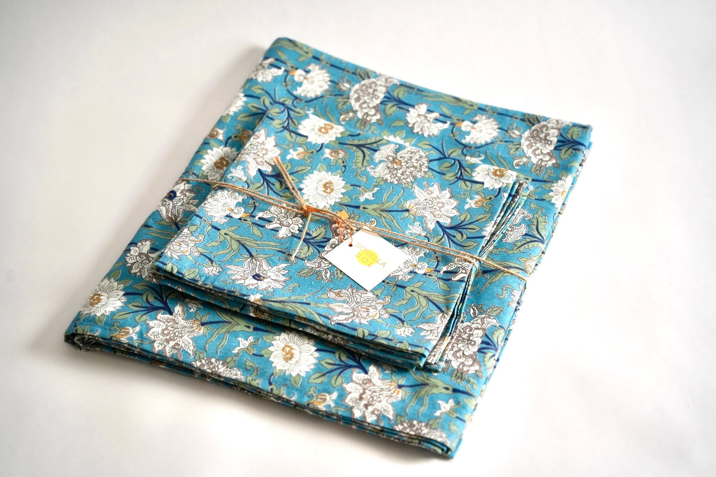 Blue Floral Tablecloth