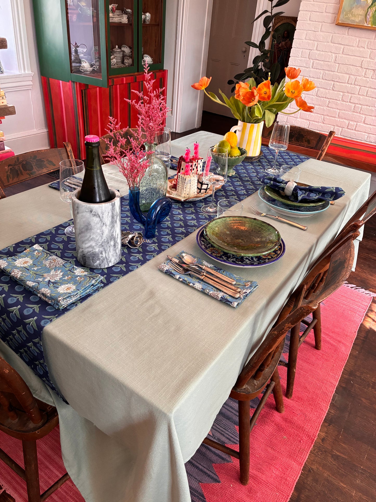 Blue Table Runner