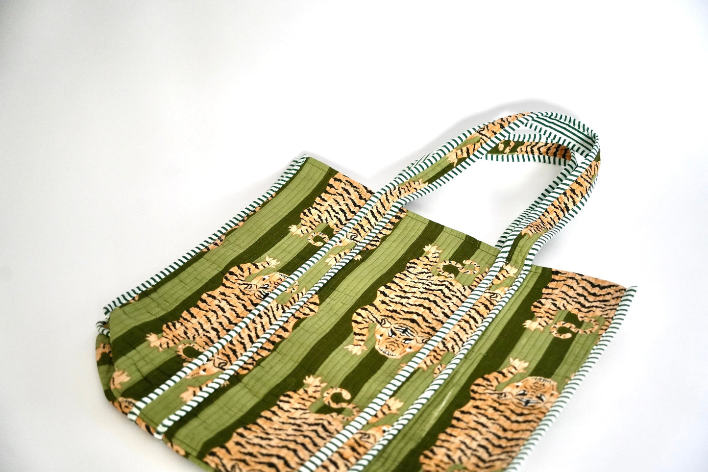 Large Green Tiger Tote Bag