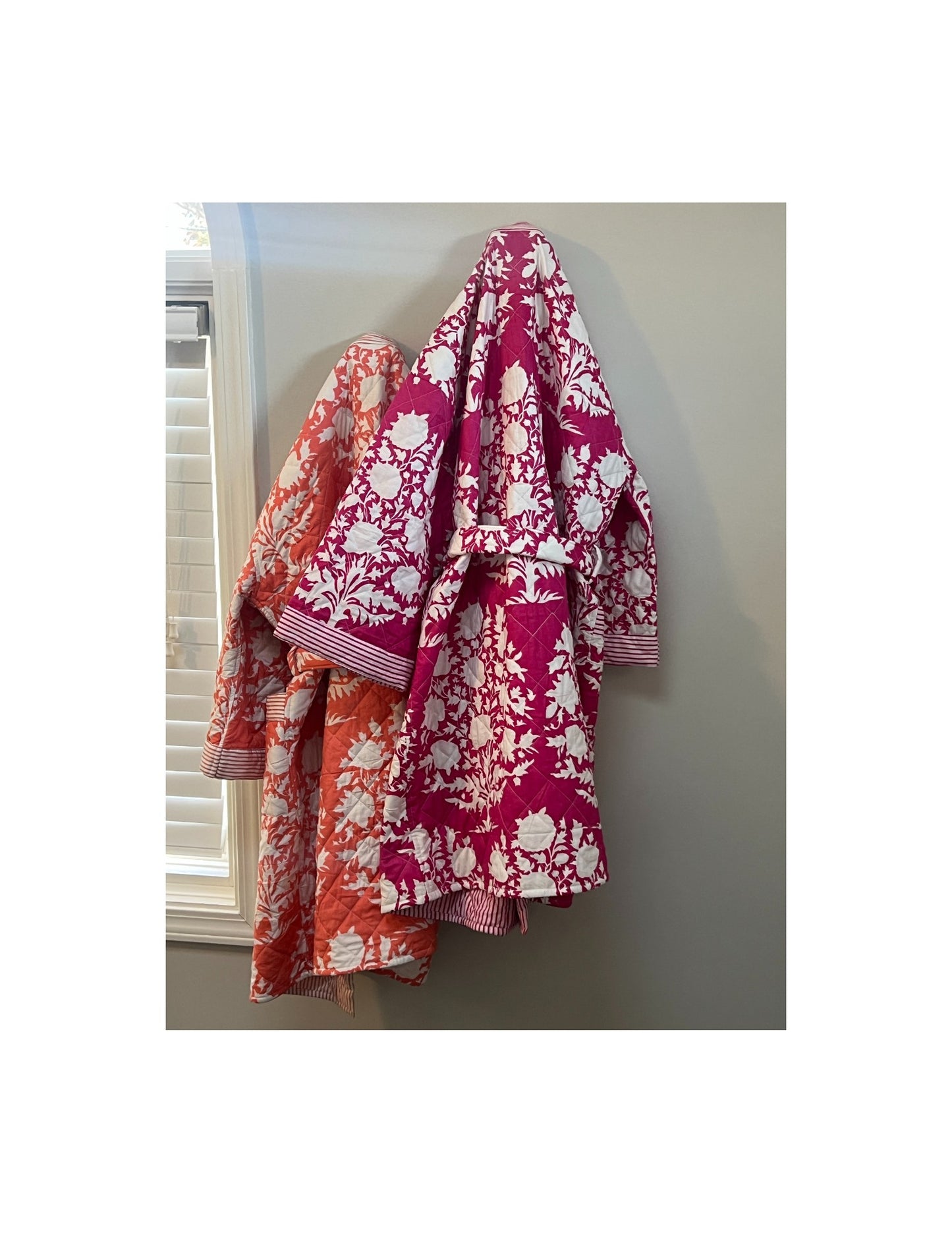 Quilted Orange Floral Robe