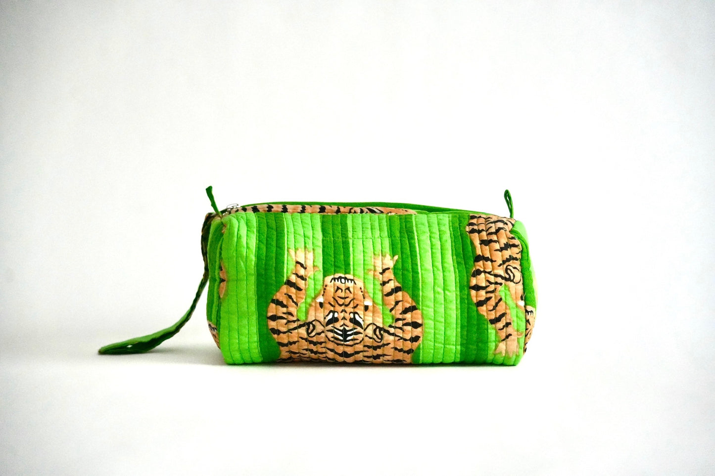 Neon Green Tiger Cosmetic Bag Set