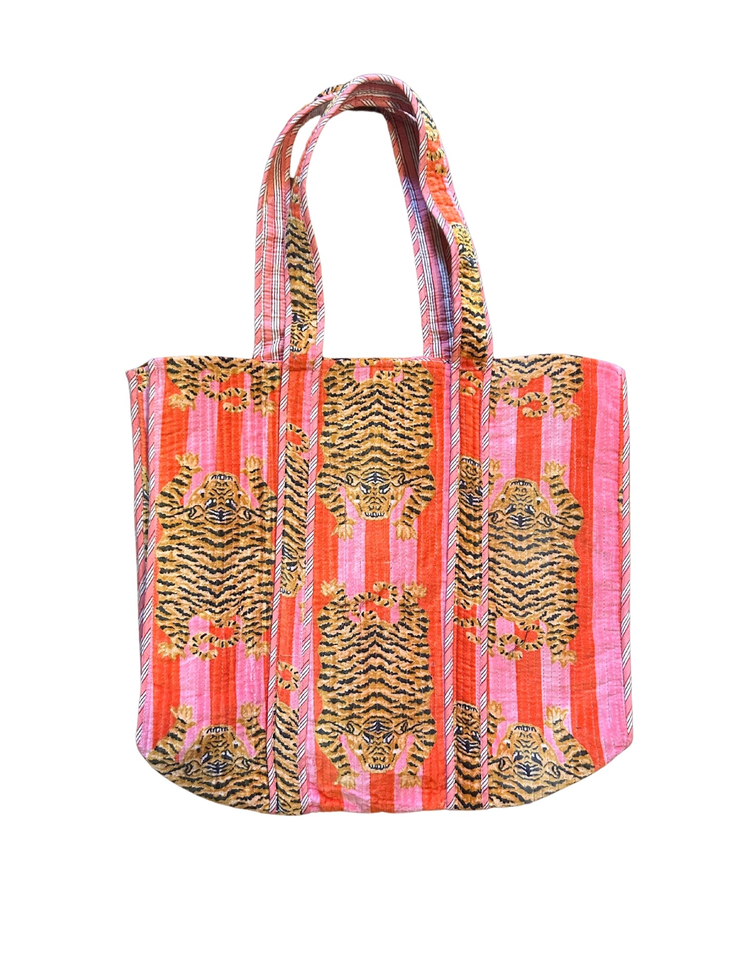 Velvet Pink Tiger Tote Bag