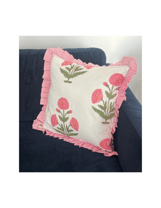 Pink Ruffle Pillow Sham