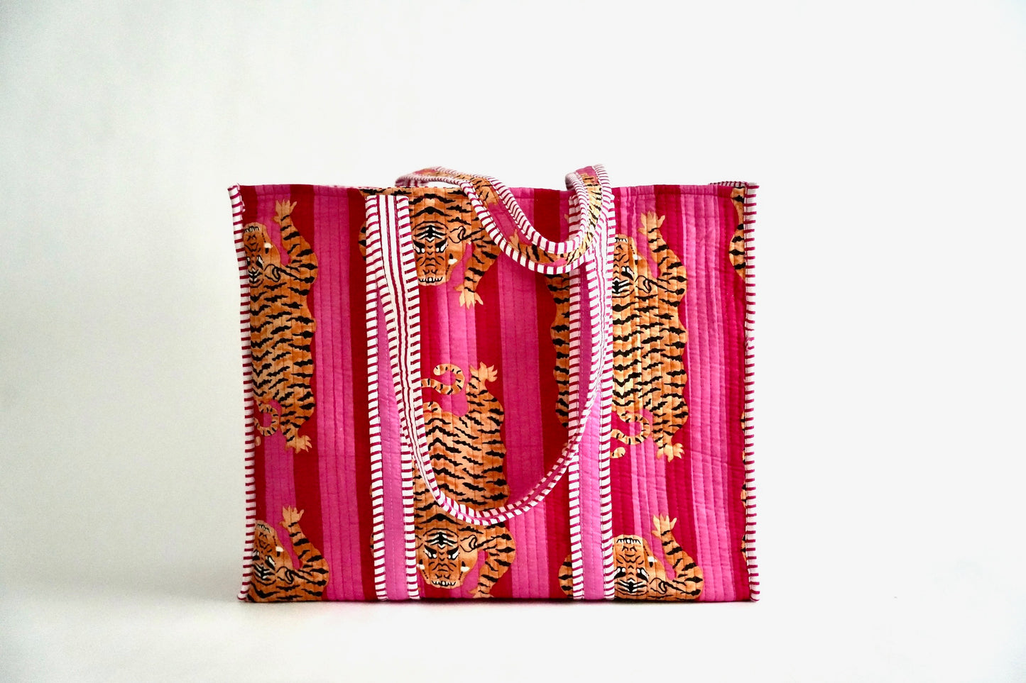 Large Pink Tiger Tote Bag