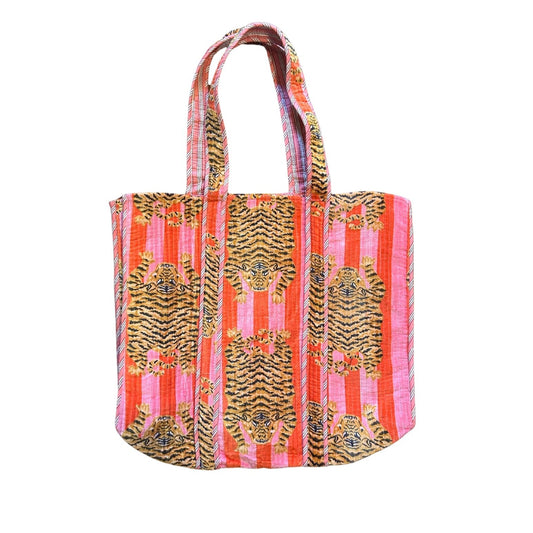 Velvet Pink Tiger Tote Bag