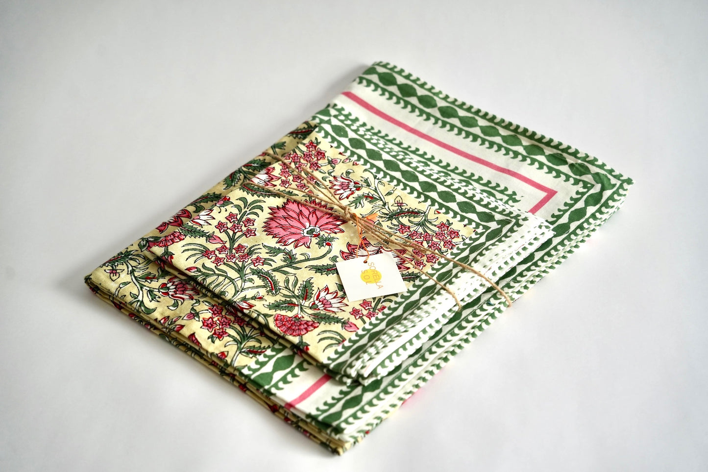 Green Floral Tablecloth