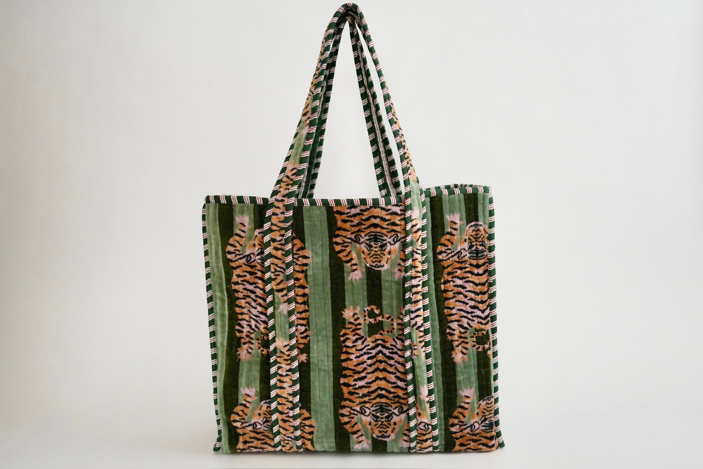 Green/Green Velvet Tote Bag