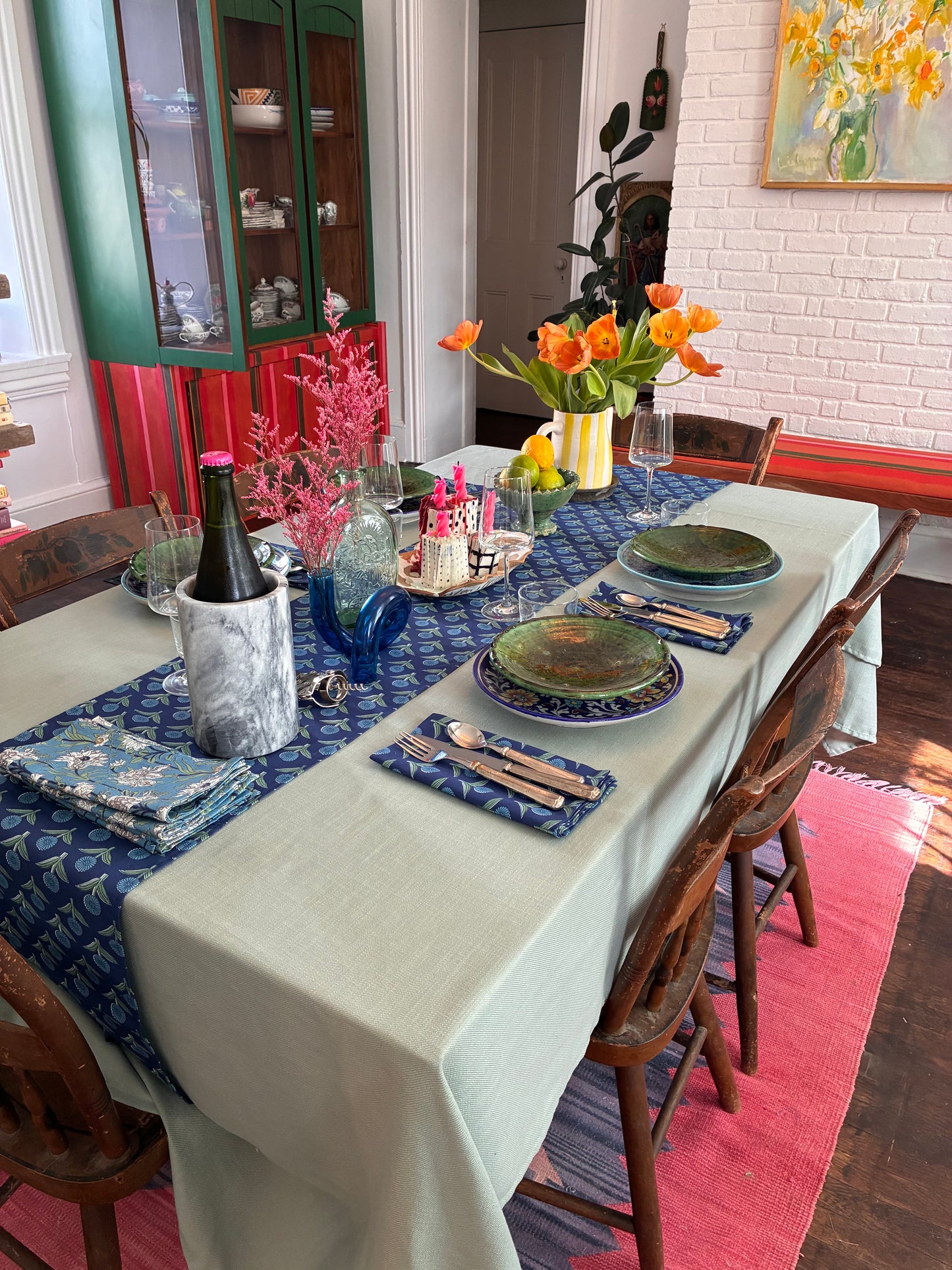 Blue Table Runner