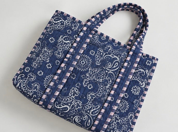 Blue Bandana Tote Bag