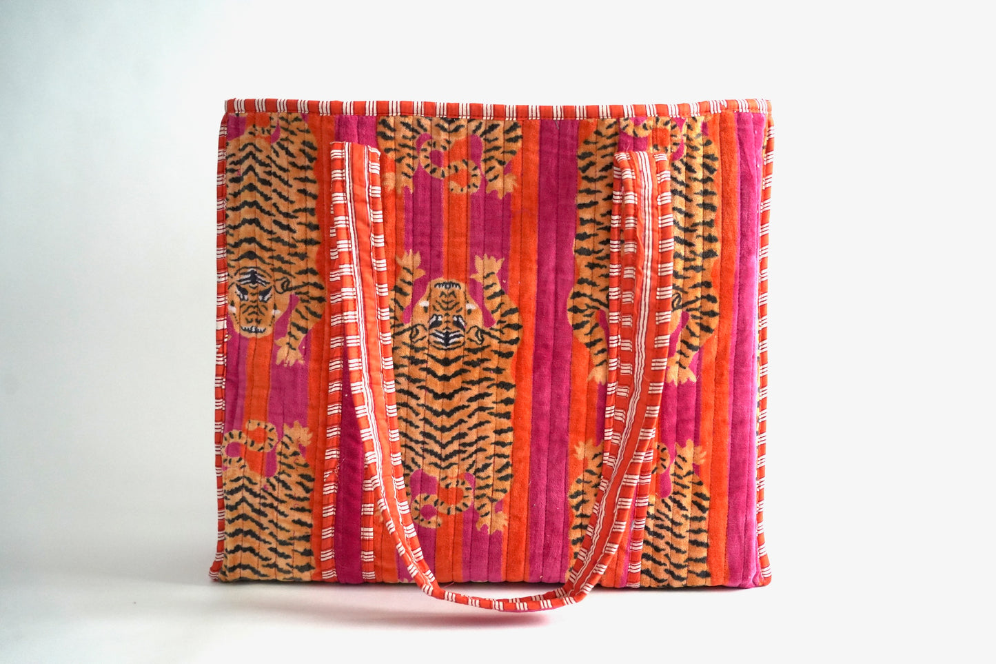 Pink Velvet Tiger Tote Bag