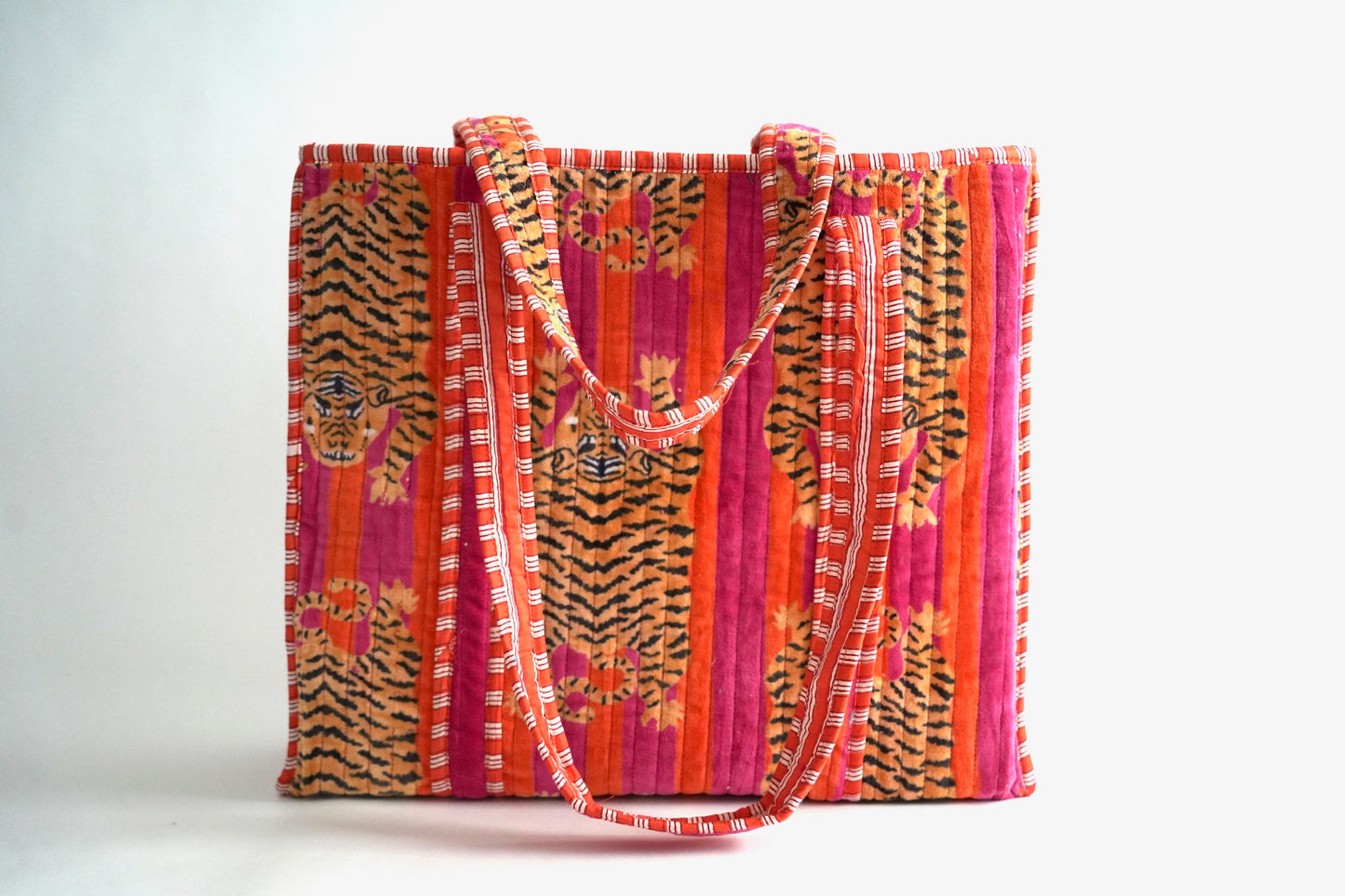 Pink Velvet Tiger Tote Bag