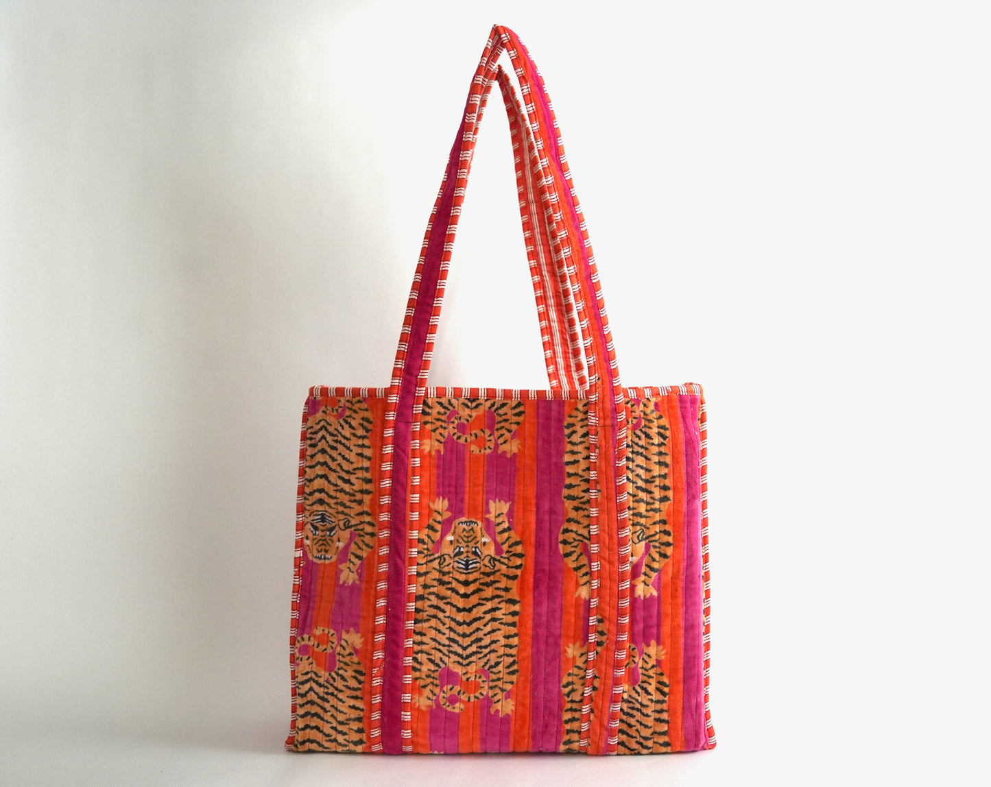 Pink Velvet Tiger Tote Bag