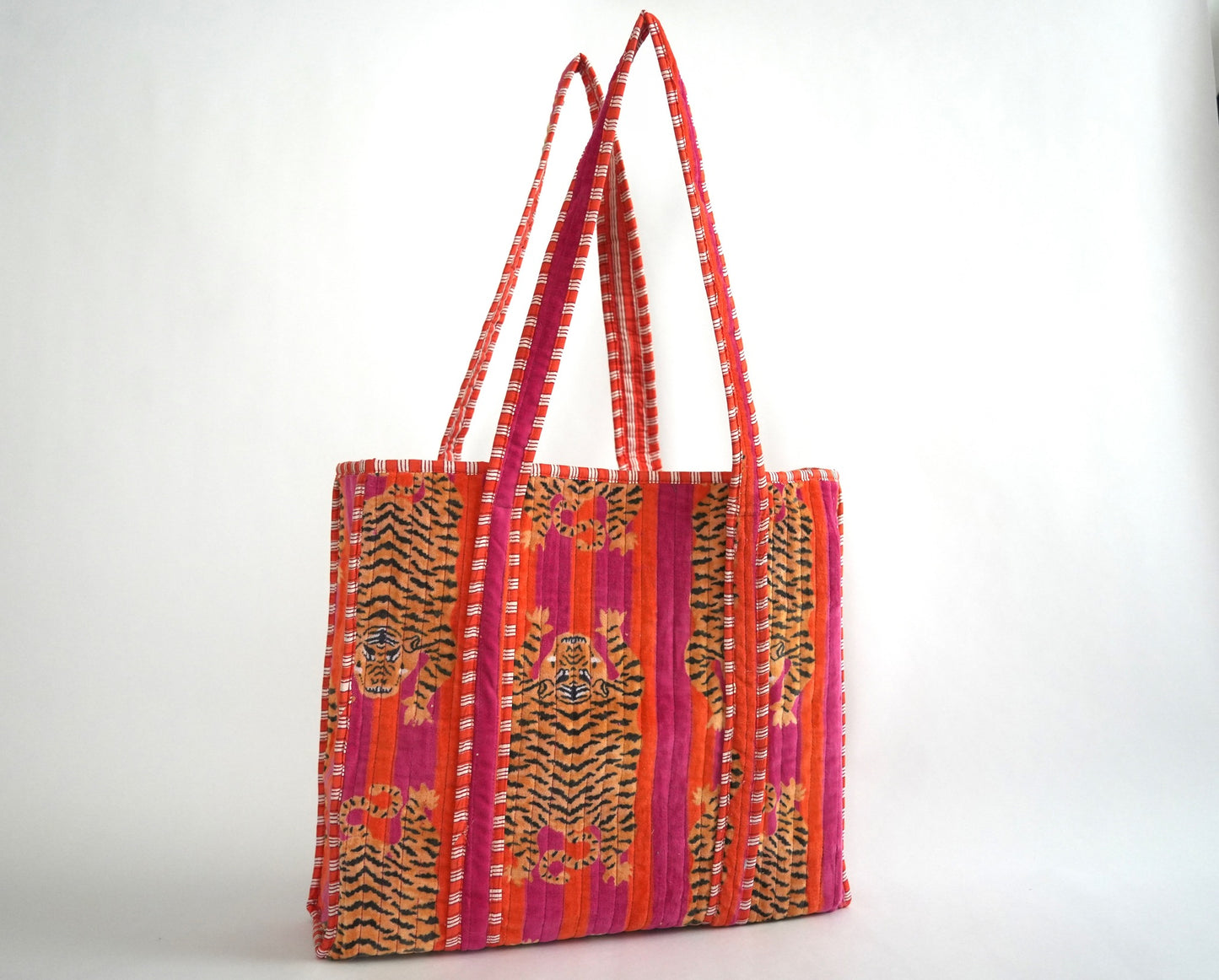 Pink Velvet Tiger Tote Bag