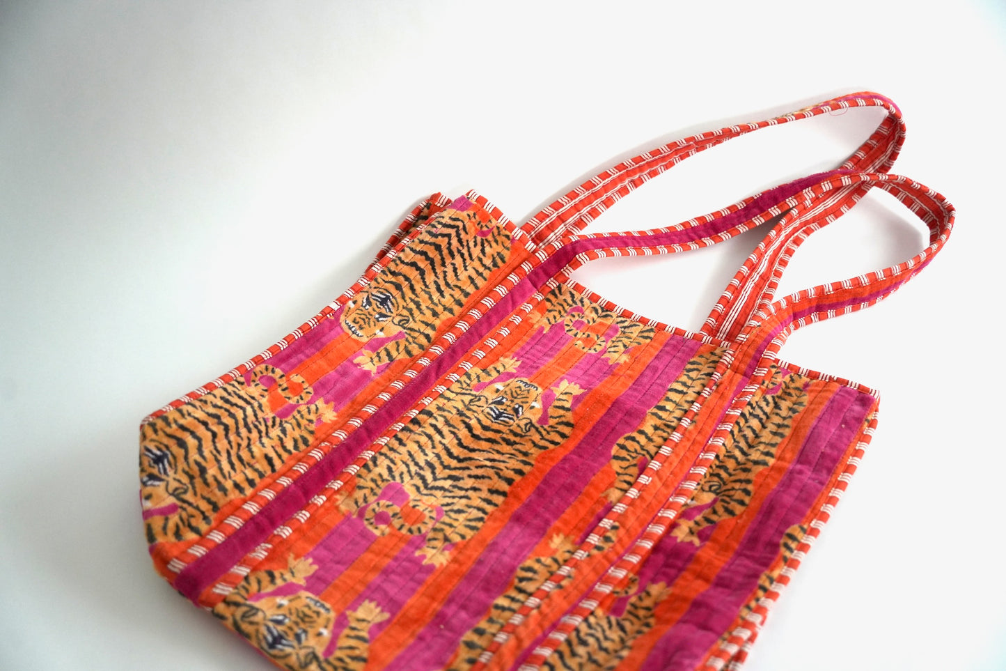 Pink Velvet Tiger Tote Bag