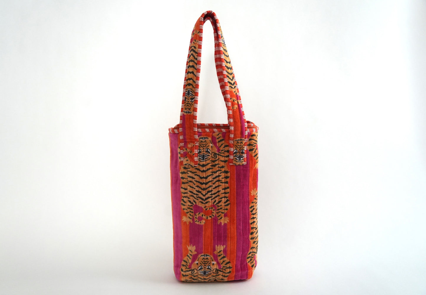 Velvet Pink Tiger Wine Bag