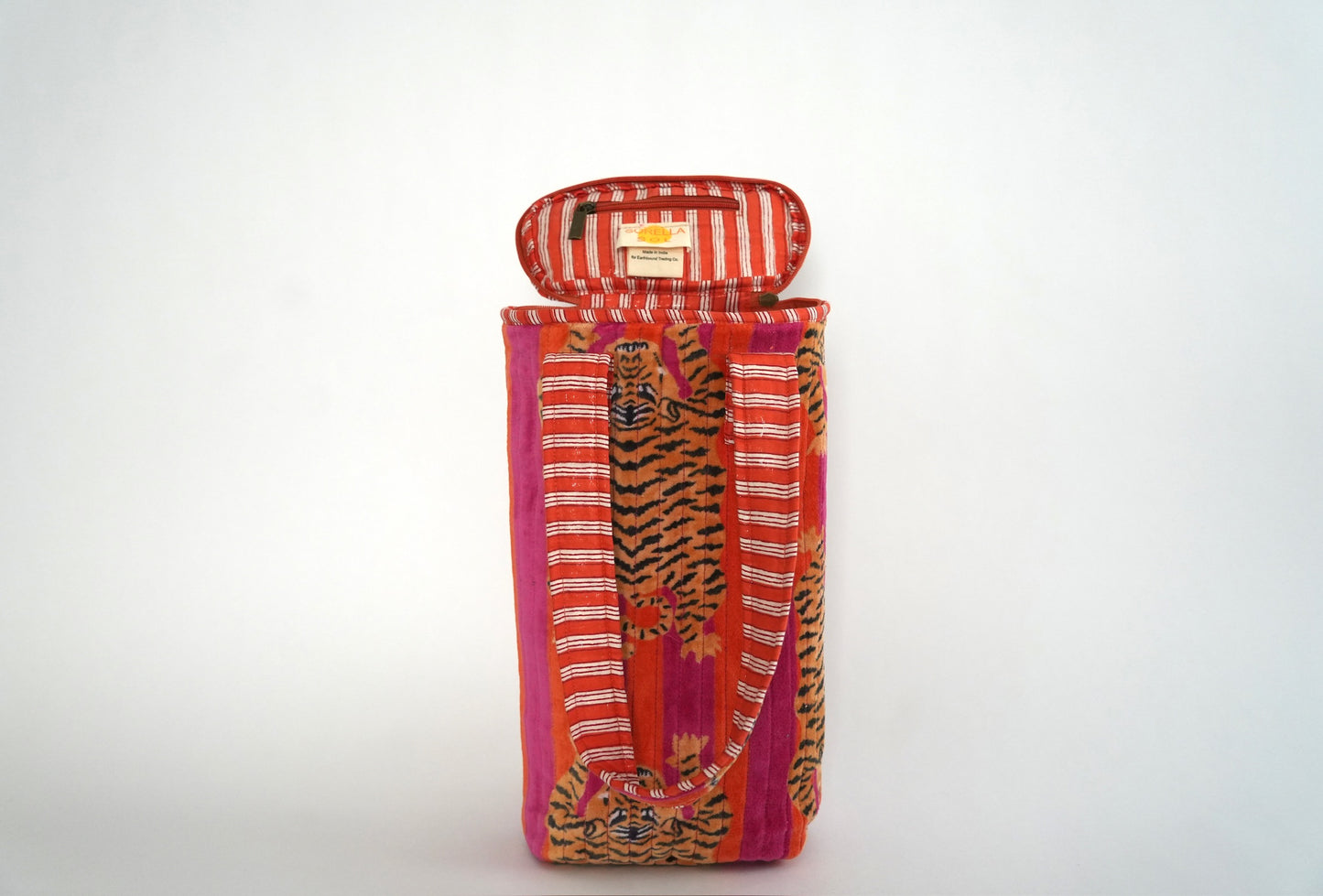Velvet Pink Tiger Wine Bag