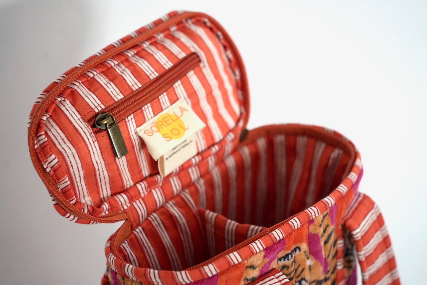 Velvet Pink Tiger Wine Bag