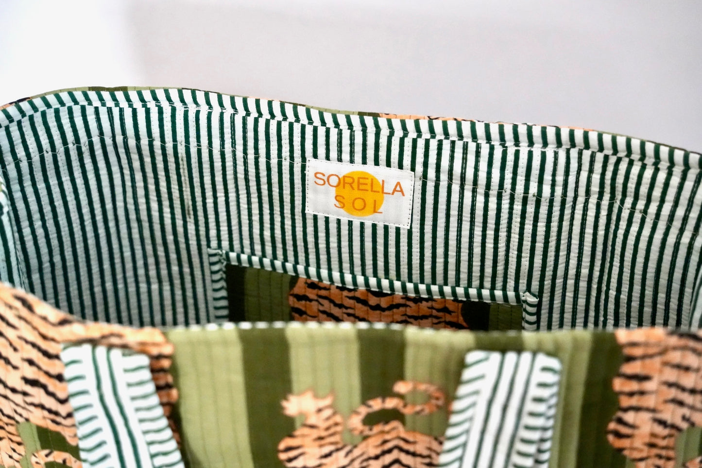 Large Green Tiger Tote Bag