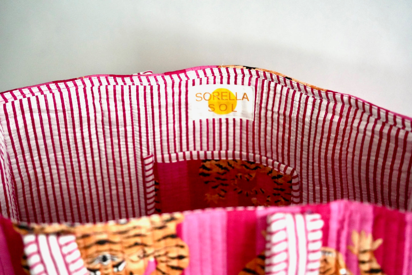 Large Pink Tiger Tote Bag