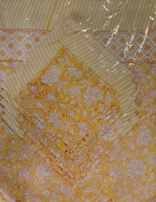 Tablecloth & Napkin Set - Yellow and White