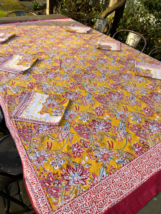 Tablecloth & Napkin Set - Red and Yellow