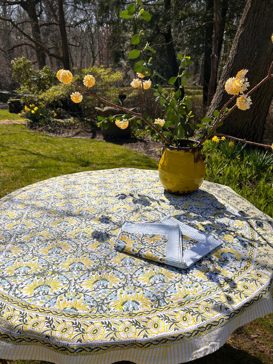 Tablecloth & Napkin Set - Green and Yellow